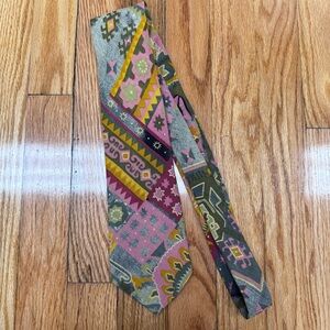 Vintage Hardy Amies Colorful Geometric Pattern Tie XL